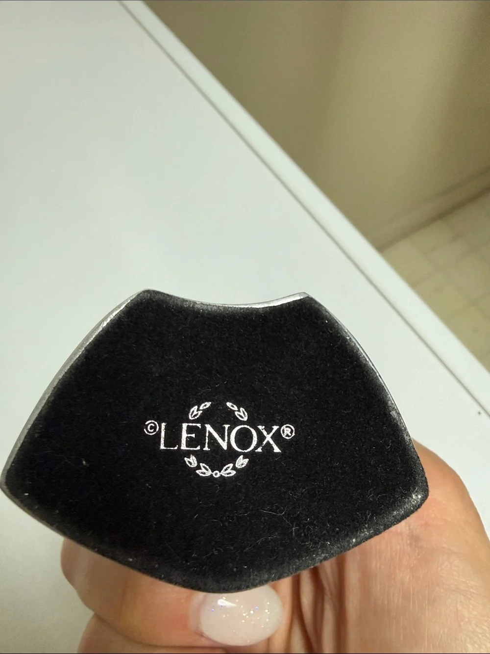 Lenox candle stick holder with swirl design